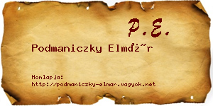Podmaniczky Elmár névjegykártya